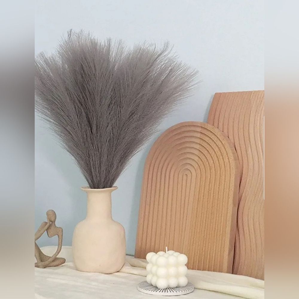 17" Gray Artificial Pampas Grass New 6 Pieces